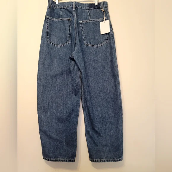 Etica Jeans Womens Sz 31 Blue Iris Relaxed Barrel High Waist Ethically Made NWT - Picture 9 of 15